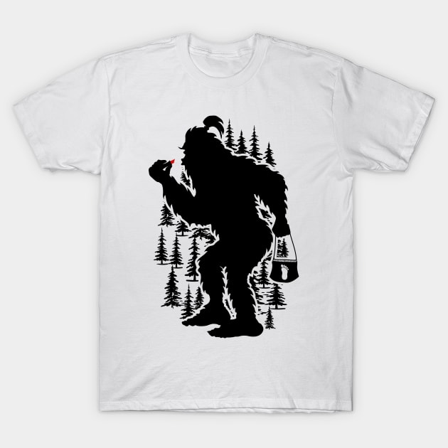 Funny Bigfoot Silhouette T-Shirt by Tesszero